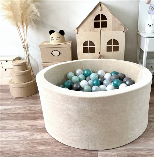 Grote foto ballenbad soft velvet 90x40cm ecru excl ballen kinderen en baby overige