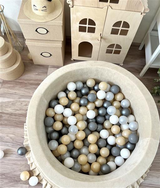 Grote foto ballenbad soft velvet 90x40cm ecru excl ballen kinderen en baby overige