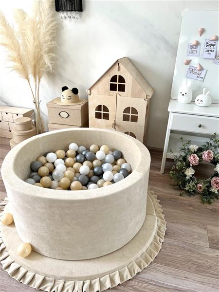 Grote foto ballenbad soft velvet 90x40cm ecru excl ballen kinderen en baby overige