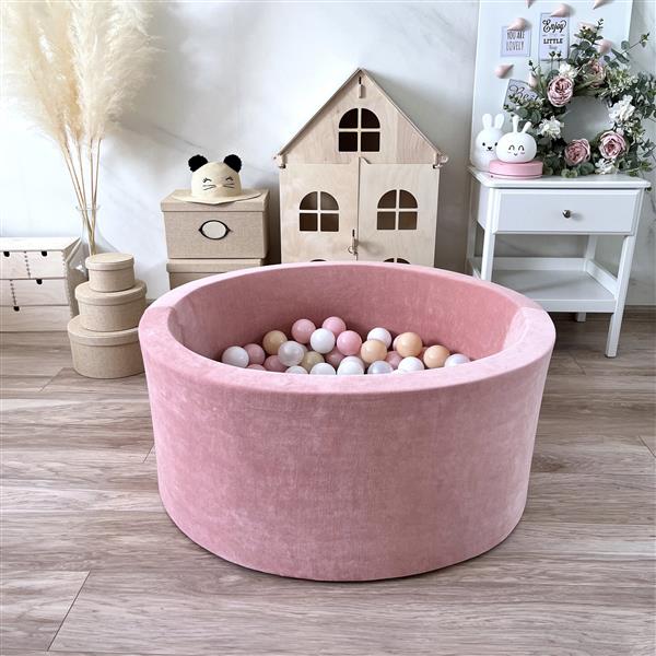Grote foto ballenbad soft velvet 90x40cm raspberry pink excl ballen kinderen en baby overige