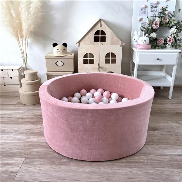 Grote foto ballenbad soft velvet 90x40cm raspberry pink excl ballen kinderen en baby overige