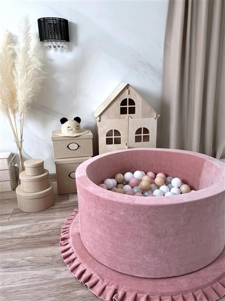 Grote foto ballenbad soft velvet 90x40cm raspberry pink excl ballen kinderen en baby overige