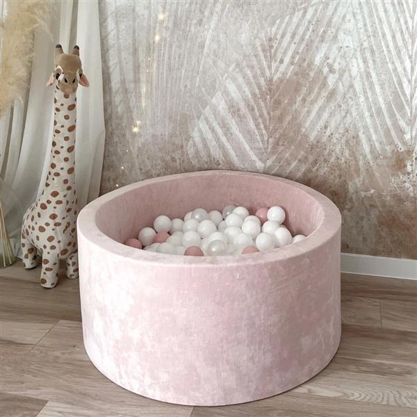 Grote foto ballenbad soft velvet 90x40cm light pink excl ballen kinderen en baby overige