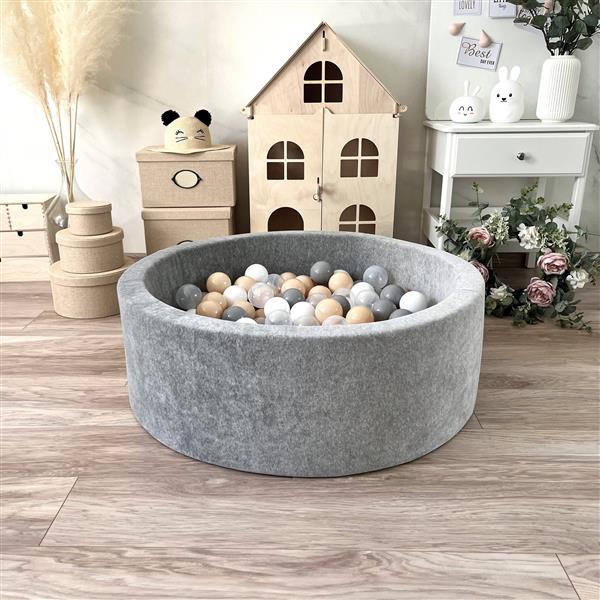 Grote foto ballenbad soft velvet 90x30cm grey melange excl ballen kinderen en baby overige