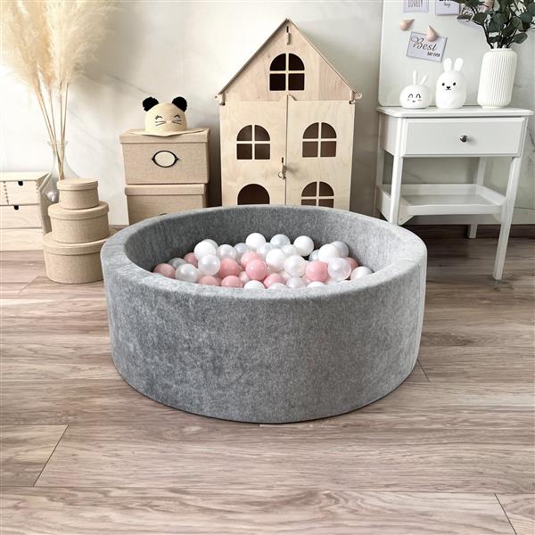 Grote foto ballenbad soft velvet 90x30cm grey melange excl ballen kinderen en baby overige