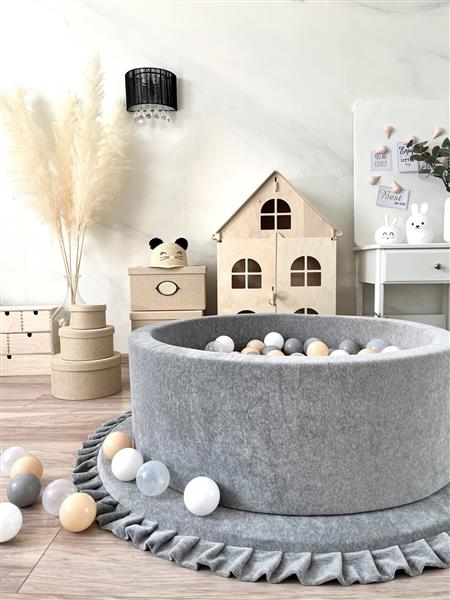 Grote foto ballenbad soft velvet 90x30cm grey melange excl ballen kinderen en baby overige