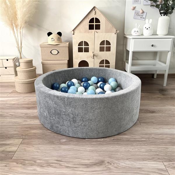 Grote foto ballenbad soft velvet 90x30cm grey melange excl ballen kinderen en baby overige