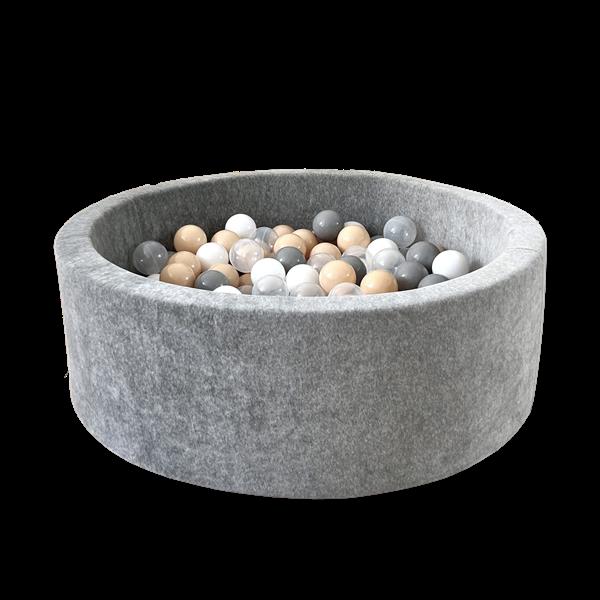 Grote foto ballenbad soft velvet 90x30cm grey melange excl ballen kinderen en baby overige