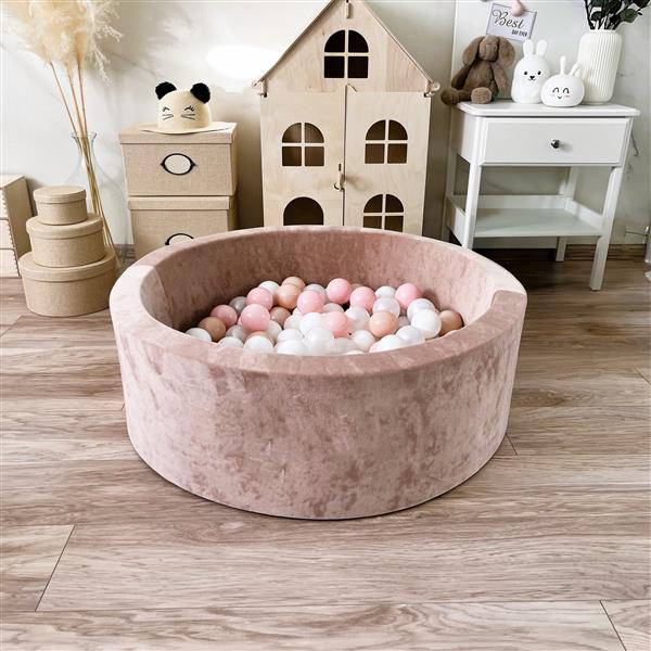 Grote foto ballenbad soft velvet 90x30cm dark beige excl ballen kinderen en baby overige