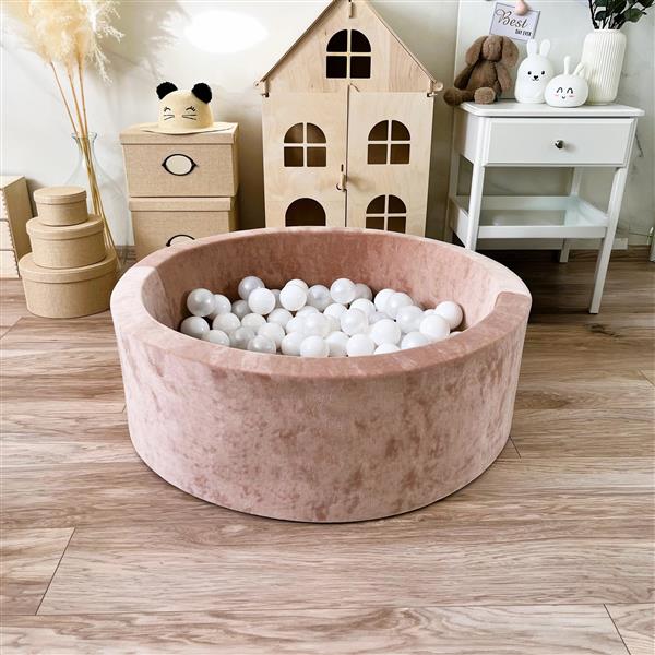 Grote foto ballenbad soft velvet 90x30cm dark beige excl ballen kinderen en baby overige
