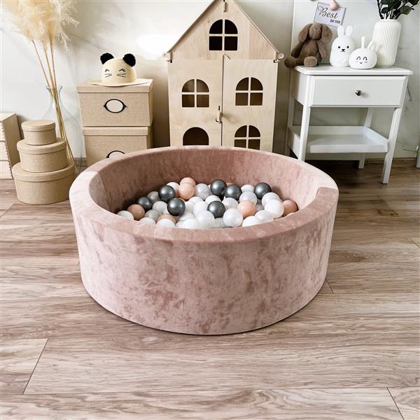 Grote foto ballenbad soft velvet 90x30cm dark beige excl ballen kinderen en baby overige