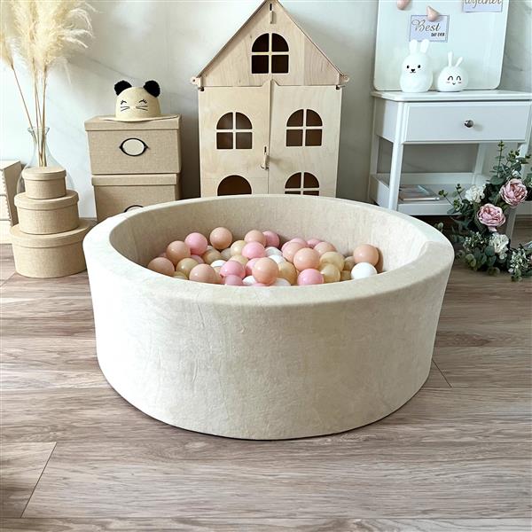 Grote foto ballenbad soft velvet 90x30cm ecru excl ballen kinderen en baby overige