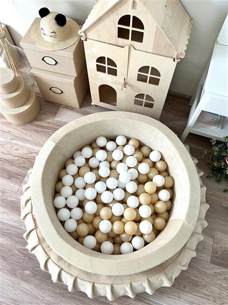 Grote foto ballenbad soft velvet 90x30cm ecru excl ballen kinderen en baby overige