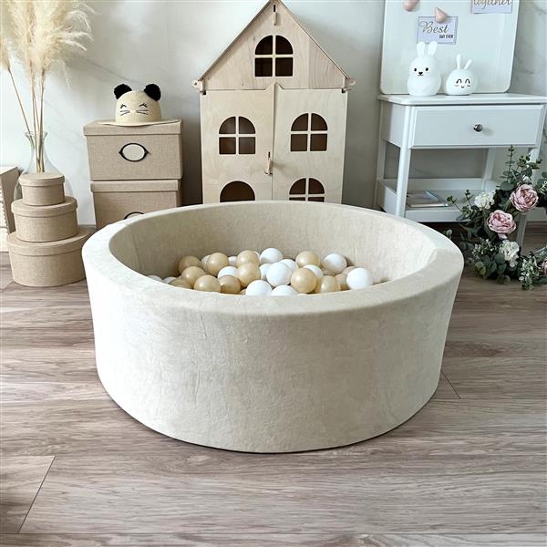 Grote foto ballenbad soft velvet 90x30cm ecru excl ballen kinderen en baby overige