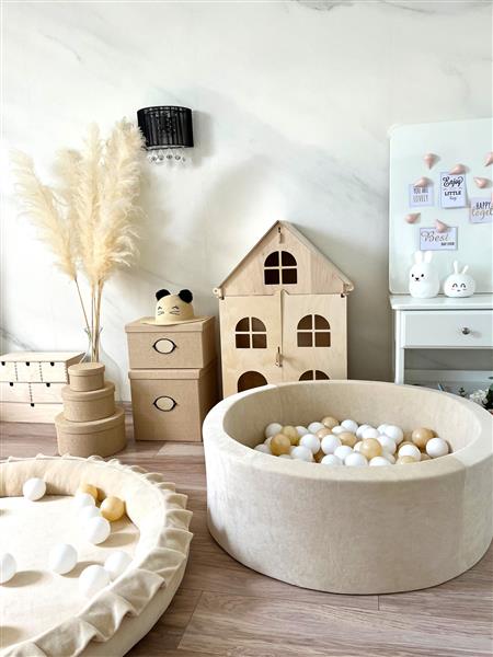 Grote foto ballenbad soft velvet 90x30cm ecru excl ballen kinderen en baby overige