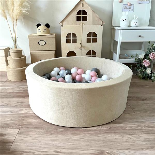 Grote foto ballenbad soft velvet 90x30cm ecru excl ballen kinderen en baby overige