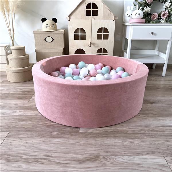 Grote foto ballenbad soft velvet 90x30cm raspberry pink excl ballen kinderen en baby overige