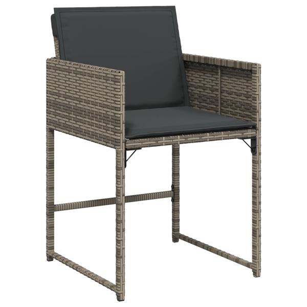 Grote foto vidaxl 9 delige tuinset met kussens poly rattan grijs tuin en terras tuinmeubelen