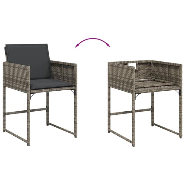 Grote foto vidaxl 7 delige tuinset met kussens poly rattan grijs tuin en terras tuinmeubelen