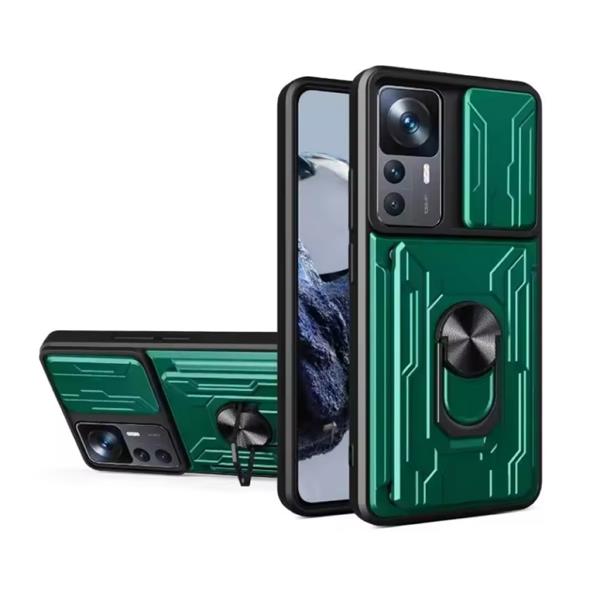 Grote foto xiaomi poco x6 card slot hoesje met kickstand en camera slide pop grip cover groen telecommunicatie mobieltjes
