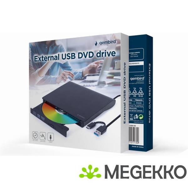 Grote foto gembird dvd usb 03 optisch schijfstation dvdrw zwart computers en software overige computers en software