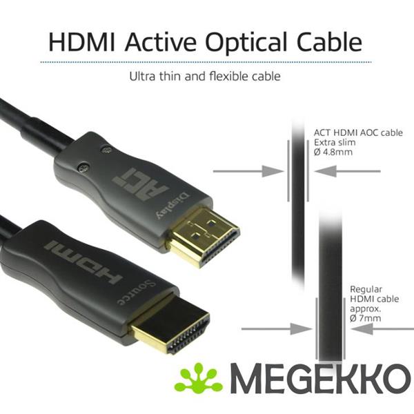 Grote foto act 10 meter hdmi premium 4k active optical cable v2.0 hdmi a male hdmi a male computers en software overige computers en software