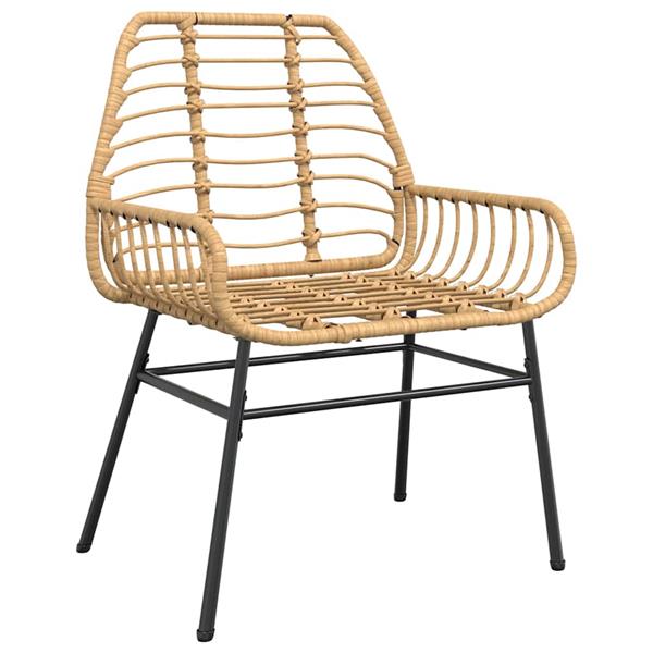 Grote foto vidaxl 3 delige tuinset poly rattan glas bruin tuin en terras tuinmeubelen