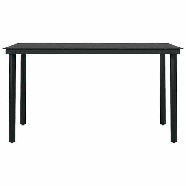 Grote foto vidaxl 5 delige tuinset poly rattan glas zwart tuin en terras tuinmeubelen