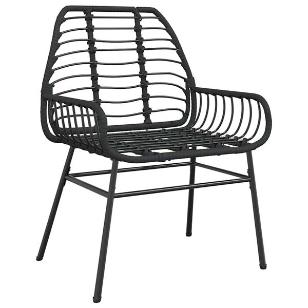 Grote foto vidaxl 5 delige tuinset poly rattan glas zwart tuin en terras tuinmeubelen