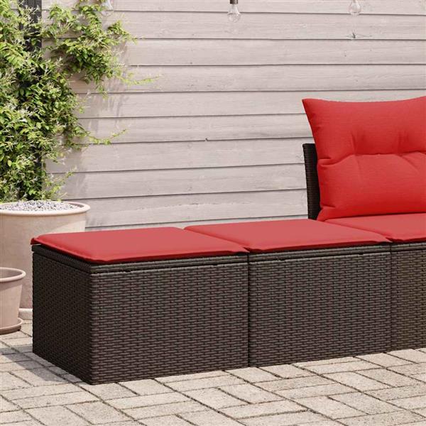 Grote foto vidaxl 2 delige loungeset met kussens poly rattan acacia bruin tuin en terras tuinmeubelen