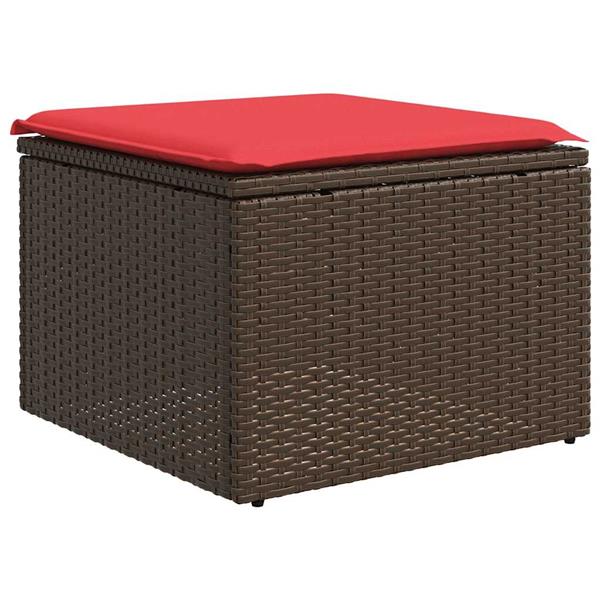 Grote foto vidaxl 2 delige loungeset met kussens poly rattan acacia bruin tuin en terras tuinmeubelen