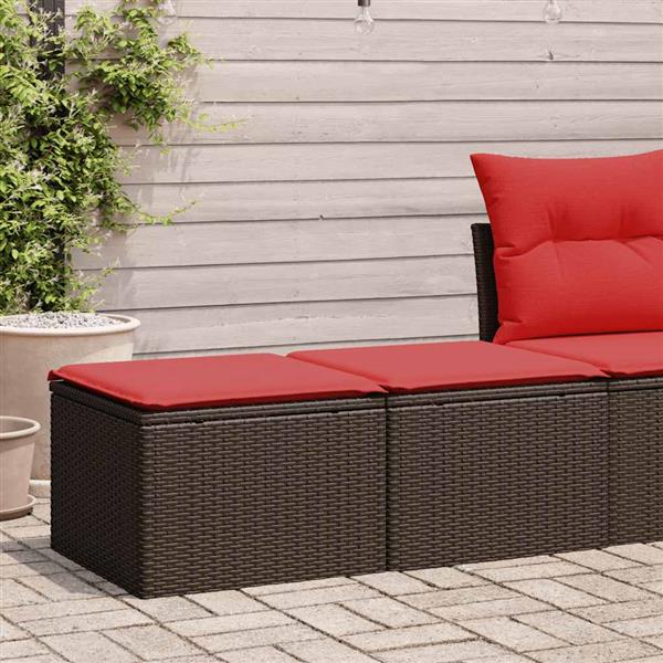 Grote foto vidaxl 2 delige loungeset met kussens poly rattan acacia bruin tuin en terras tuinmeubelen