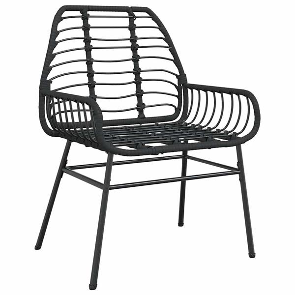 Grote foto vidaxl 5 delige tuinset poly rattan glas zwart tuin en terras tuinmeubelen