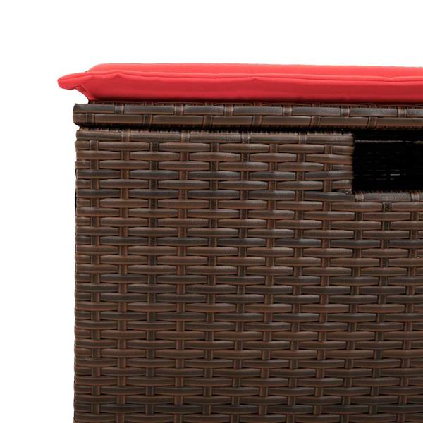 Grote foto vidaxl 2 delige loungeset met kussens poly rattan acacia bruin tuin en terras tuinmeubelen