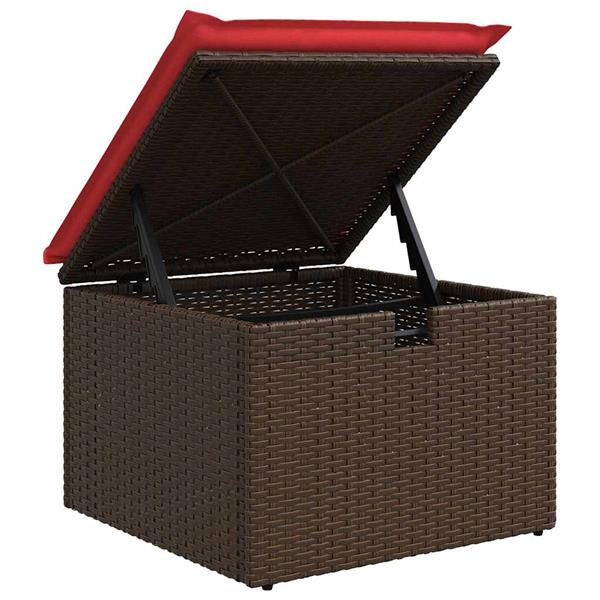Grote foto vidaxl 5 delige loungeset met kussens poly rattan bruin tuin en terras tuinmeubelen