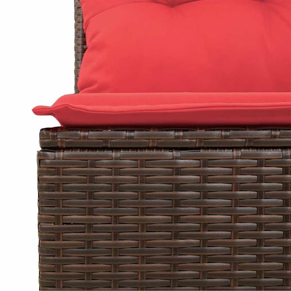 Grote foto vidaxl 5 delige loungeset met kussens poly rattan bruin tuin en terras tuinmeubelen