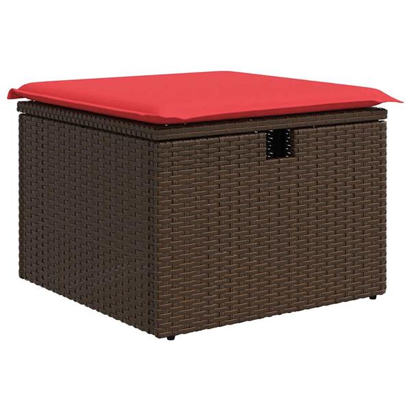 Grote foto vidaxl 4 delige loungeset met kussens poly rattan bruin tuin en terras tuinmeubelen