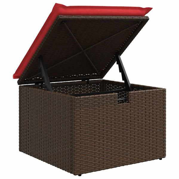 Grote foto vidaxl 4 delige loungeset met kussens poly rattan bruin tuin en terras tuinmeubelen