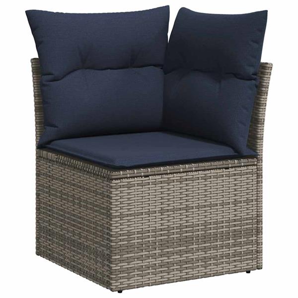 Grote foto vidaxl 6 delige loungeset met kussens poly rattan grijs tuin en terras tuinmeubelen