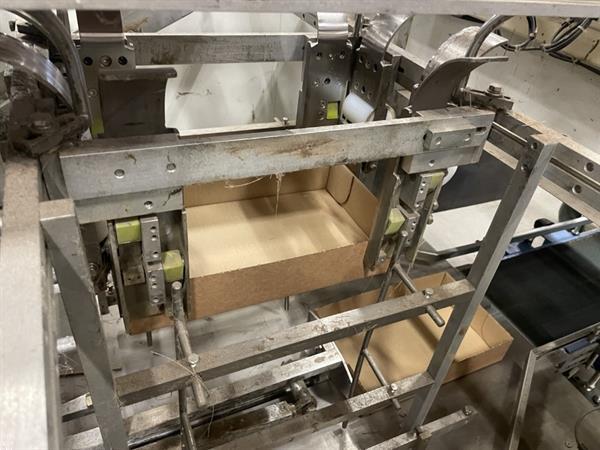 Grote foto b equipment ba20 dozenopzetmachine met stickermachine elevator en verzamelband agrarisch tuinbouw
