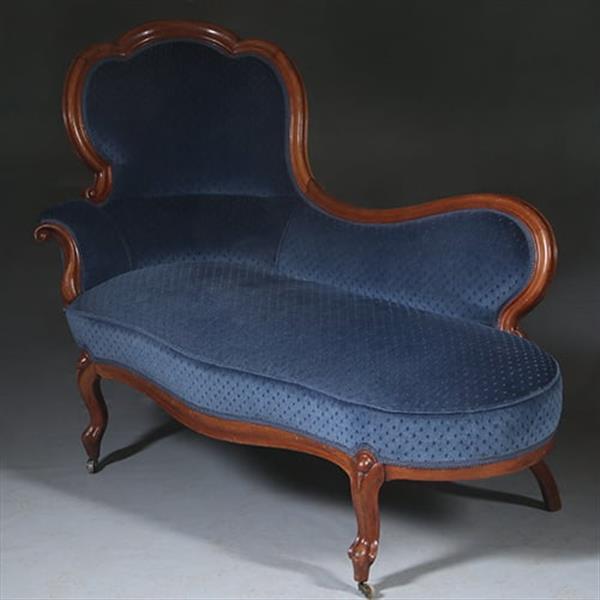 Grote foto elegante mahonie willem iii sofa met lavendelblauw velours no.290805 antiek en kunst stoelen en banken