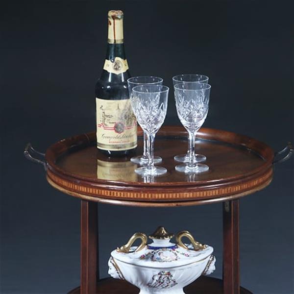 Grote foto bijzettafel wijntafel of etag re met afneembaar dienblad ca 1890 no.283025 antiek en kunst stoelen en banken