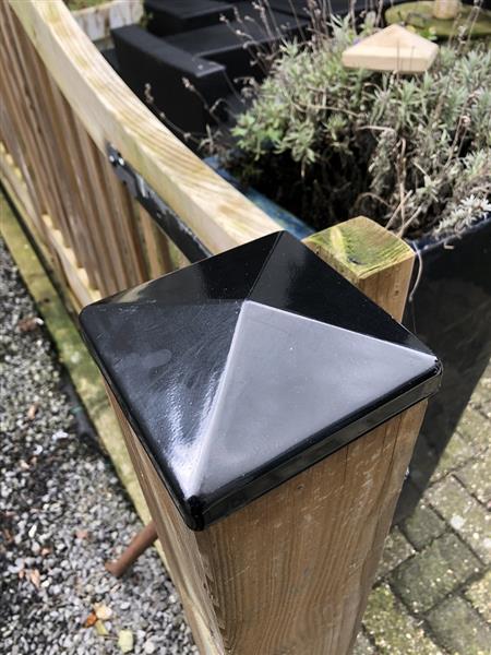 Grote foto paal cover metaal zwart 12 x 12. tuin en terras hekken en schuttingen