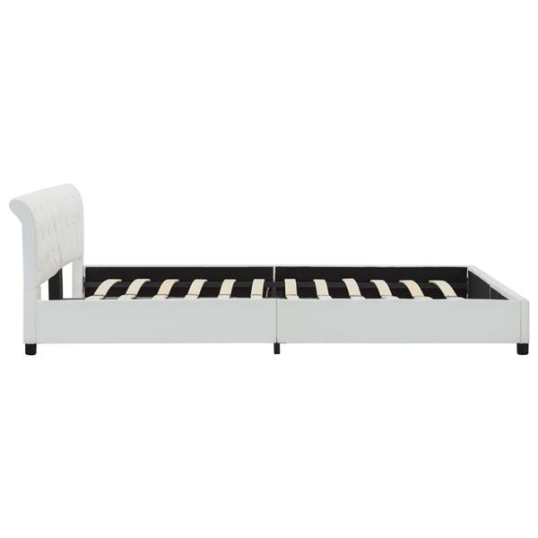 Grote foto vidaxl bedframe kunstleer wit 180x200 cm antiek en kunst stoelen en banken