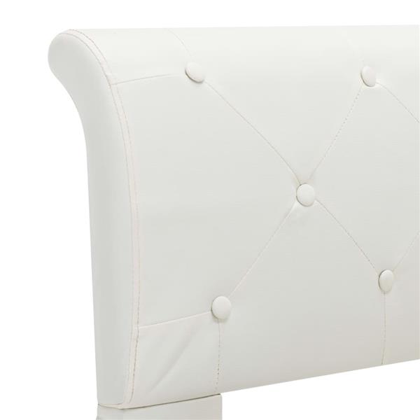 Grote foto vidaxl bedframe kunstleer wit 180x200 cm antiek en kunst stoelen en banken