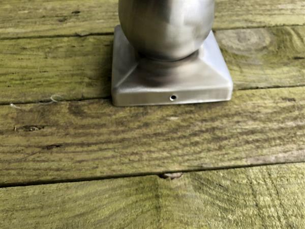 Grote foto paal cover rvs met bol 10 x 10. tuin en terras hekken en schuttingen