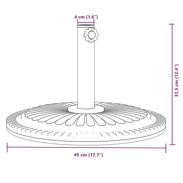 Grote foto vidaxl parasolvoet voor stok van 38 48 mm 12 kg rond tuin en terras overige tuin en terras