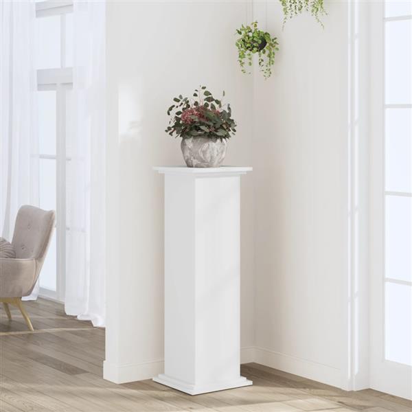Grote foto vidaxl plantenstandaard 33x33x100 cm bewerkt hout wit tuin en terras overige tuin en terras