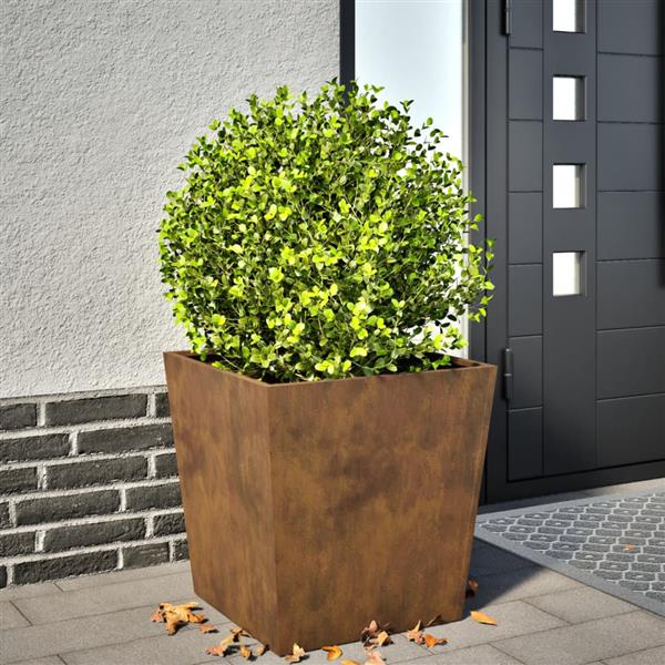 Grote foto vidaxl plantenbak 50x50x50 cm weervast staal tuin en terras overige tuin en terras