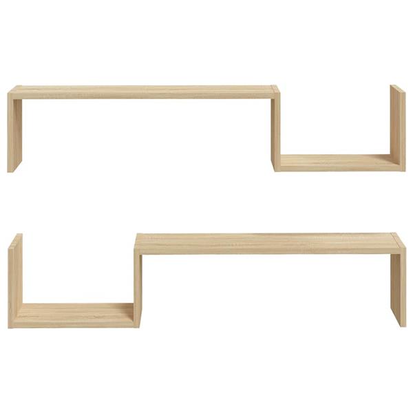 Grote foto vidaxl wandschappen 2 st 100x15x20 cm bewerkt hout sonoma eikenkleurig huis en inrichting woningdecoratie
